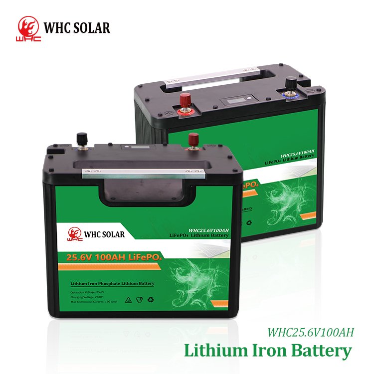WHC UPS Solar Lithium Battery LiFePo4 24v 25.6v 100ah with BMS